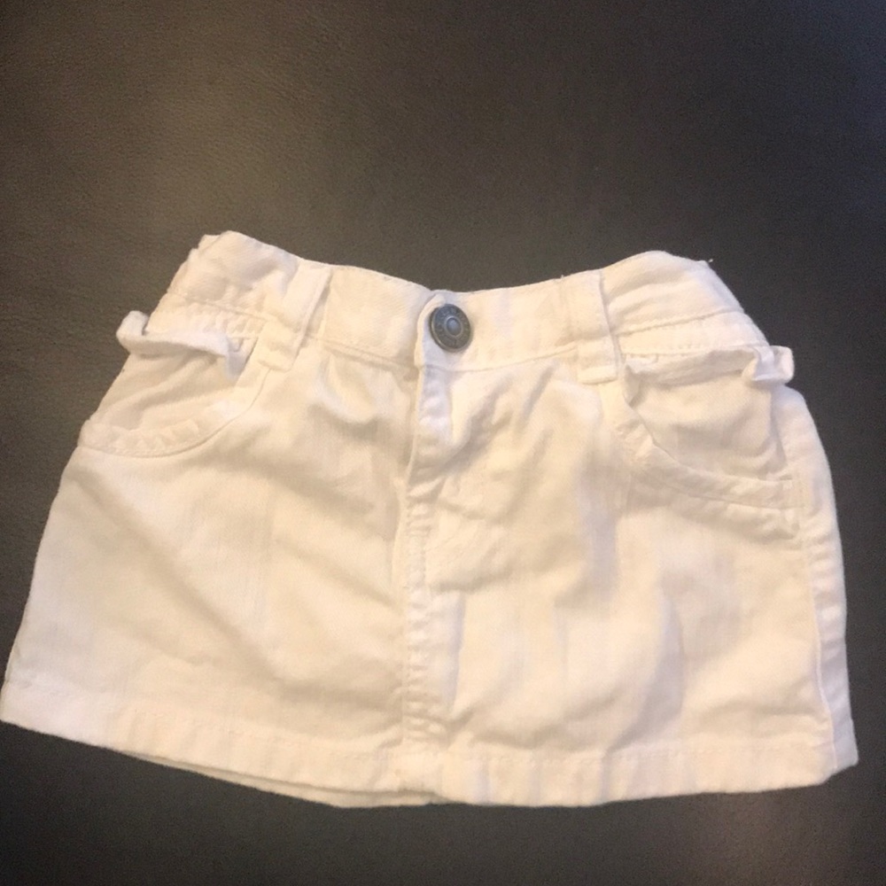6-12month white denim skirt